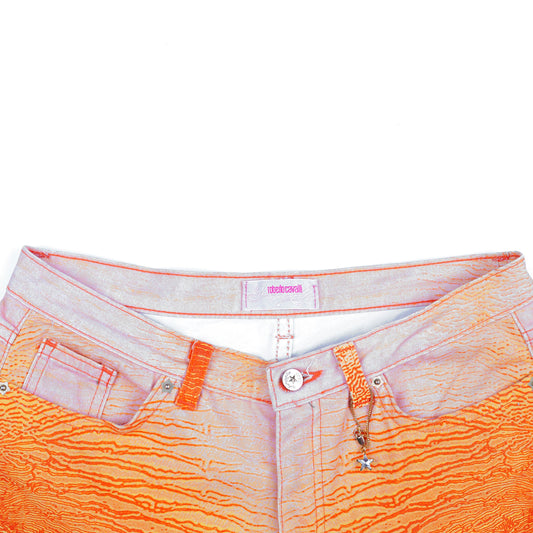 Roberto Cavalli Angel Orange Printed Pants (S)