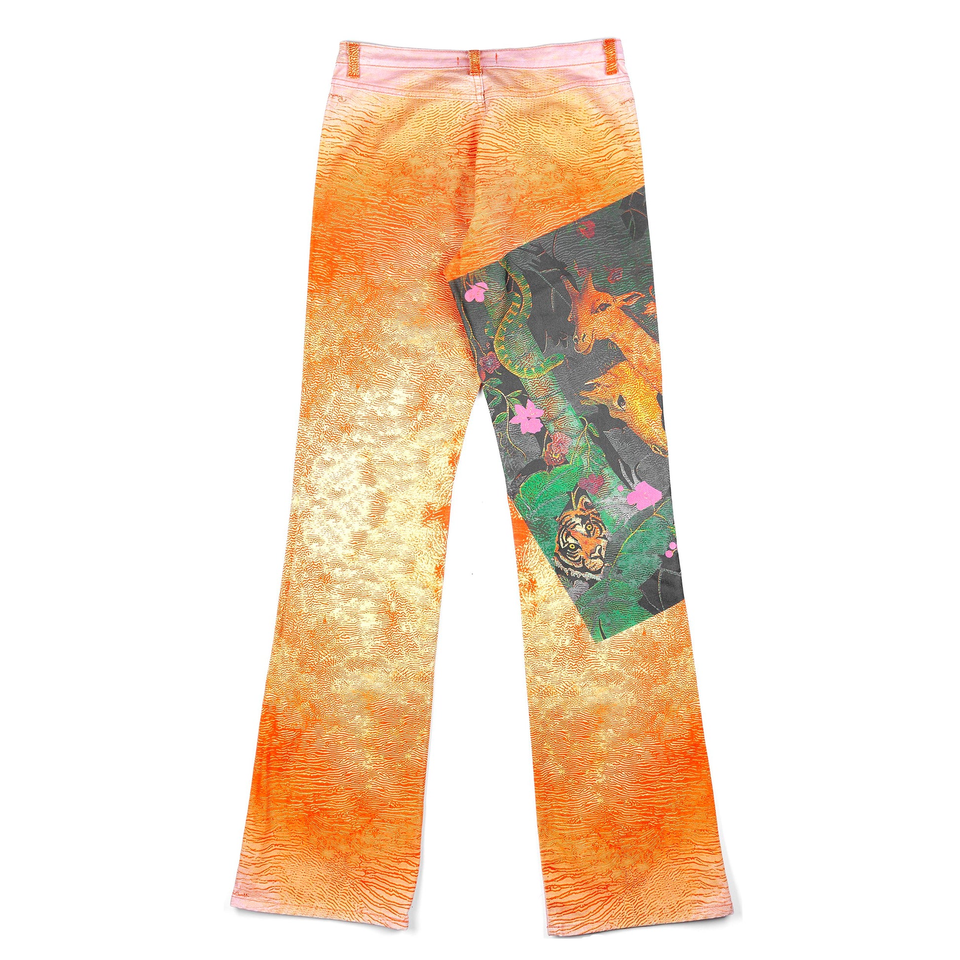 Roberto Cavalli Angel Orange Printed Pants (S)