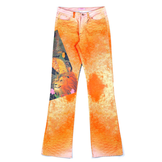 Roberto Cavalli Angel Orange Printed Pants (S)