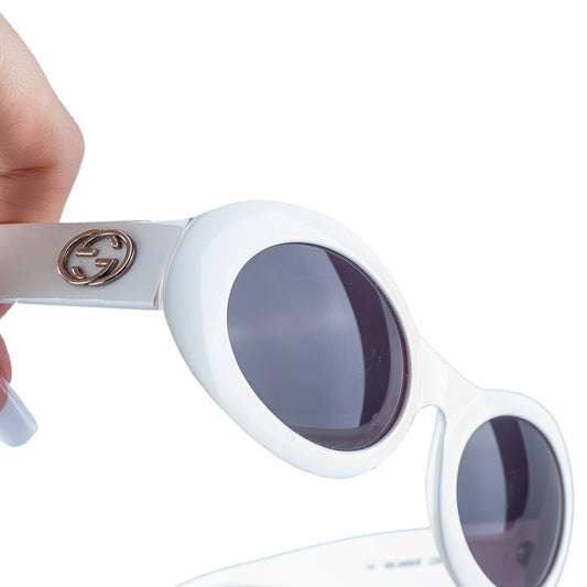 Gucci GG 2400/S Vintage White Oval Sunglasses