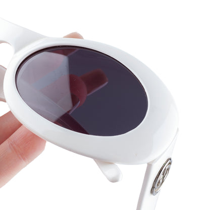 Gucci GG 2400/S Vintage White Oval Sunglasses