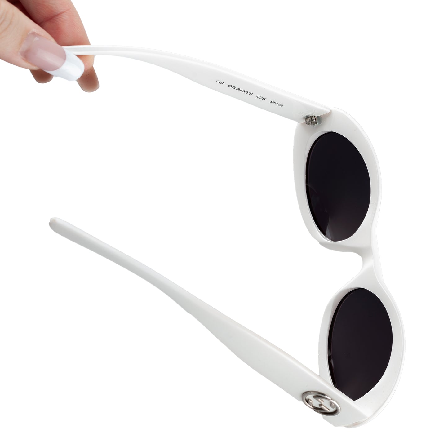 Gucci GG 2400/S Vintage White Oval Sunglasses