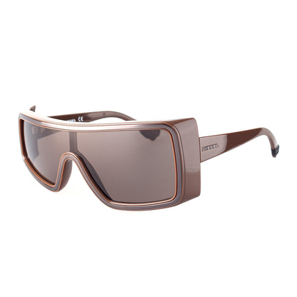 Diesel DL0056 CL.58A Vintage Asymmetrical Brown Acetate Sunglasses