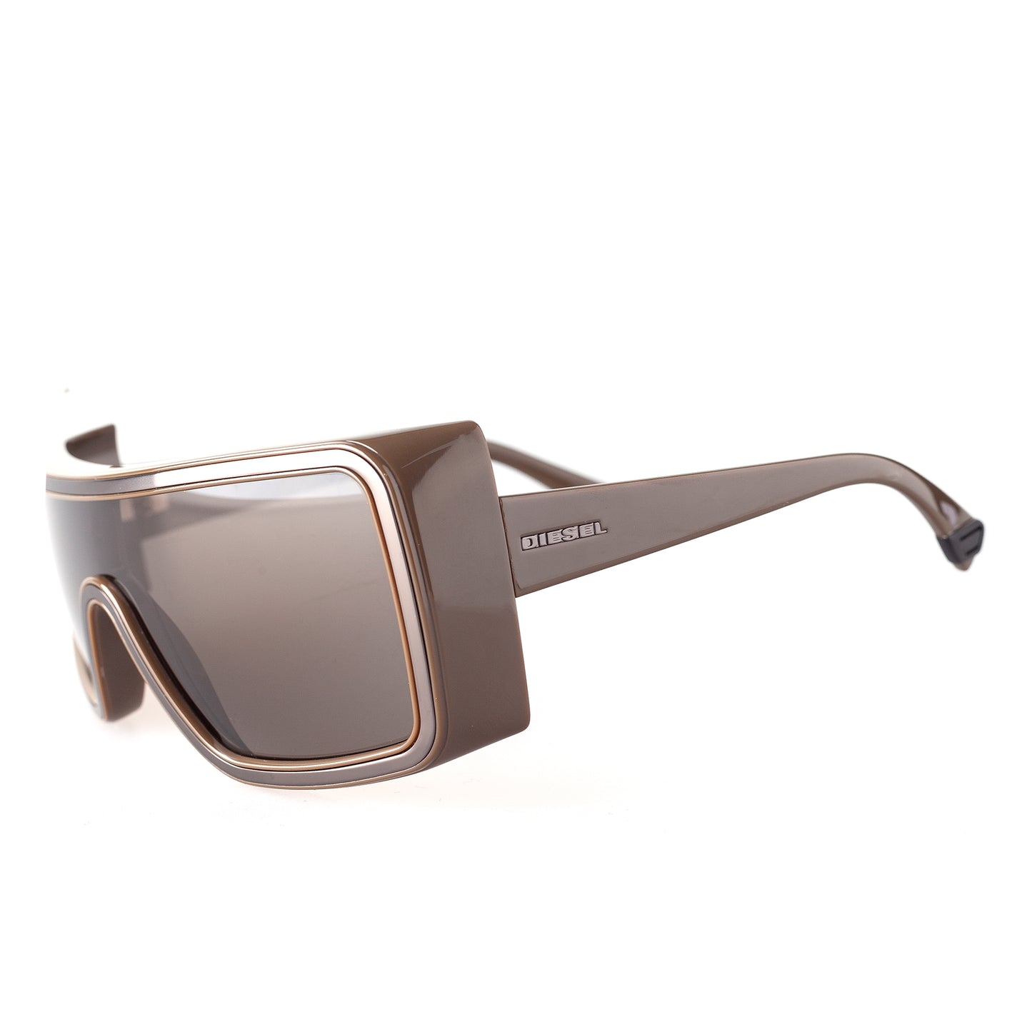 Diesel DL0056 CL.58A Vintage Asymmetrical Brown Acetate Sunglasses