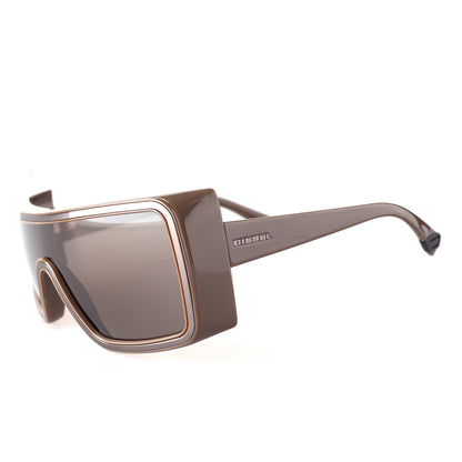 Diesel DL0056 CL.58A Vintage Asymmetrical Brown Acetate Sunglasses