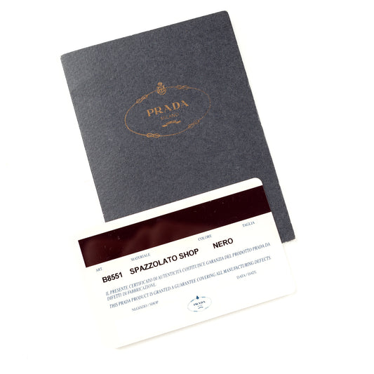 Prada Black Spazzolato Vintage Embossed Shoulder Bag