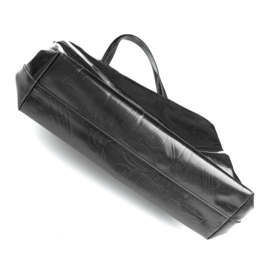 Prada Black Spazzolato Vintage Embossed Shoulder Bag