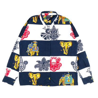 Versace Jeans Couture Vintage Elephant Print Button Up Shirt (L)