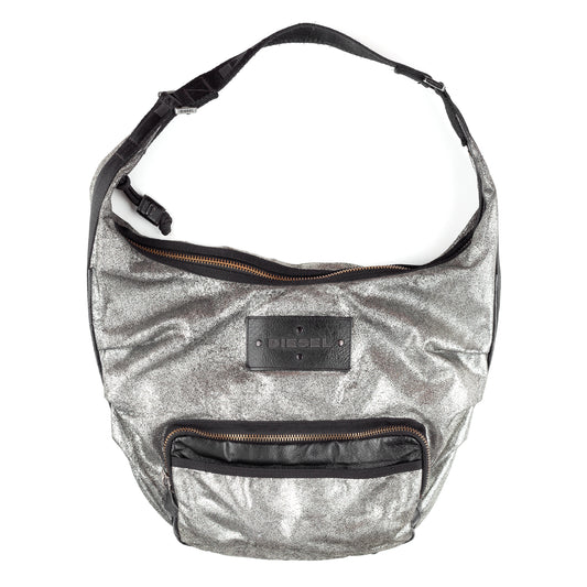 Diesel Vintage Silver Multipocket Hobo Bag