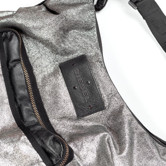 Diesel Vintage Silver Multipocket Hobo Bag