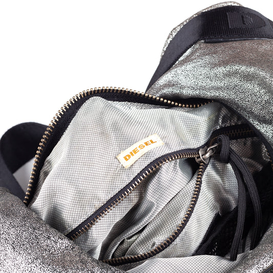 Diesel Vintage Silver Multipocket Hobo Bag