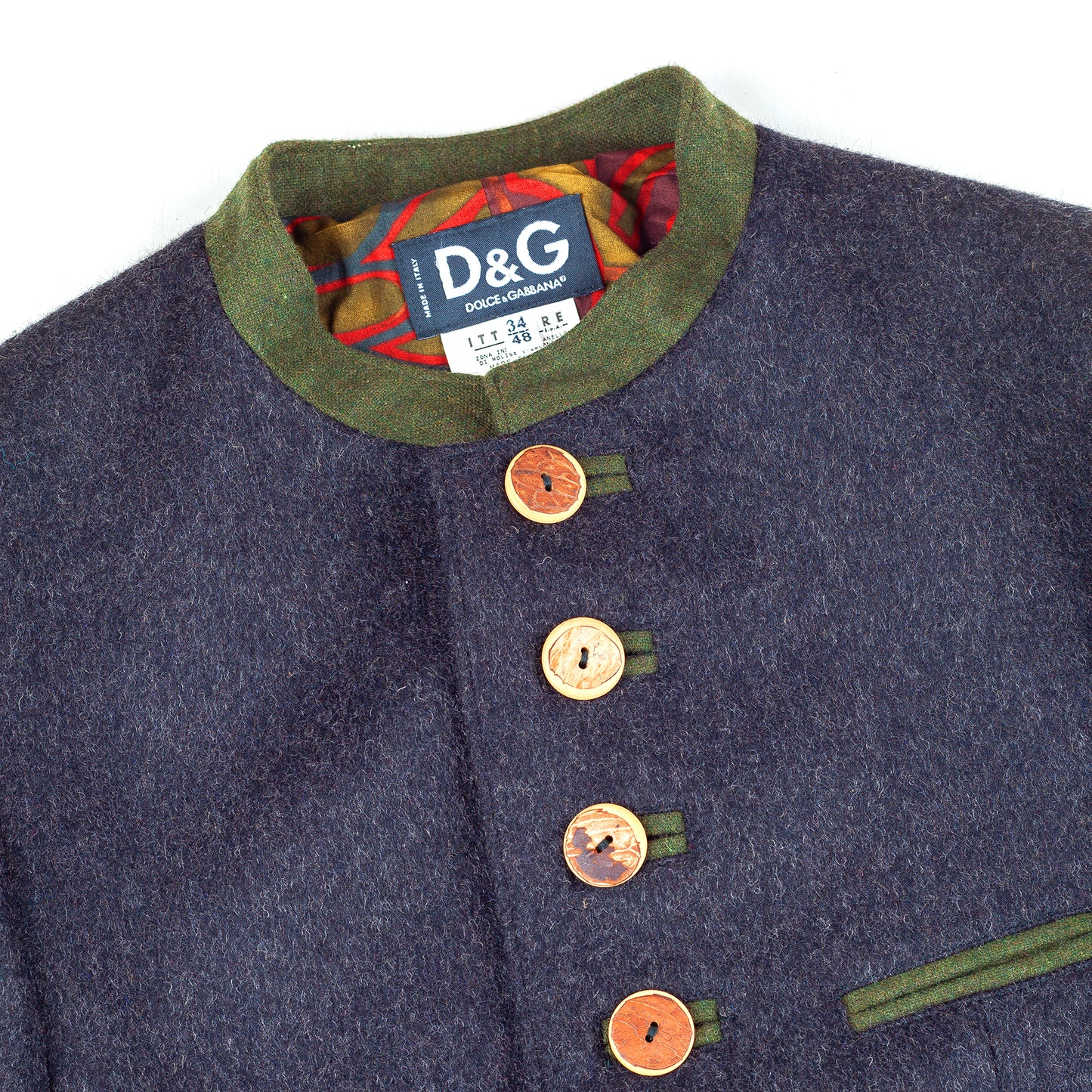 Dolce & Gabbana Vintage Austrian Uniform Inspired Gray Wool Jacket (M)