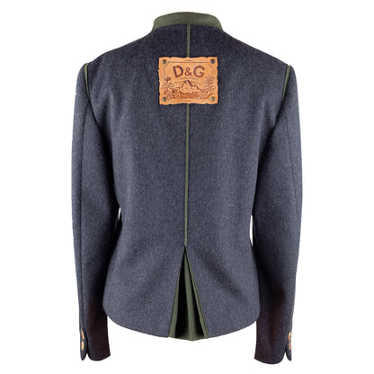 Dolce & Gabbana Vintage Austrian Uniform Inspired Gray Wool Jacket (M)