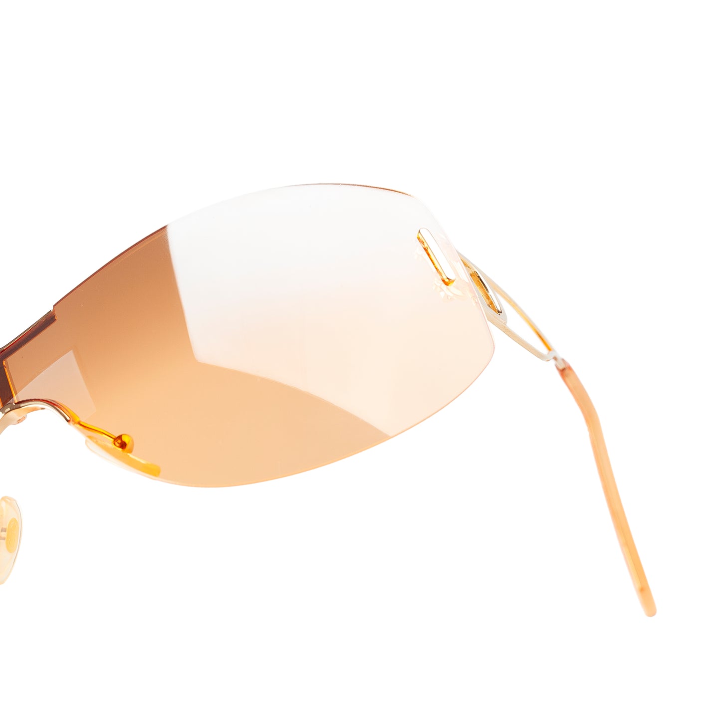 Christian Dior "Diorella" Orange Shield Golden Sunglasses