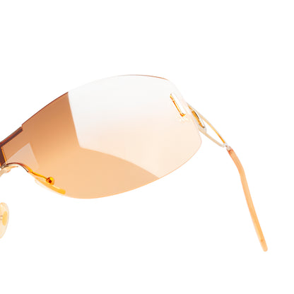 Christian Dior "Diorella" Orange Shield Golden Sunglasses
