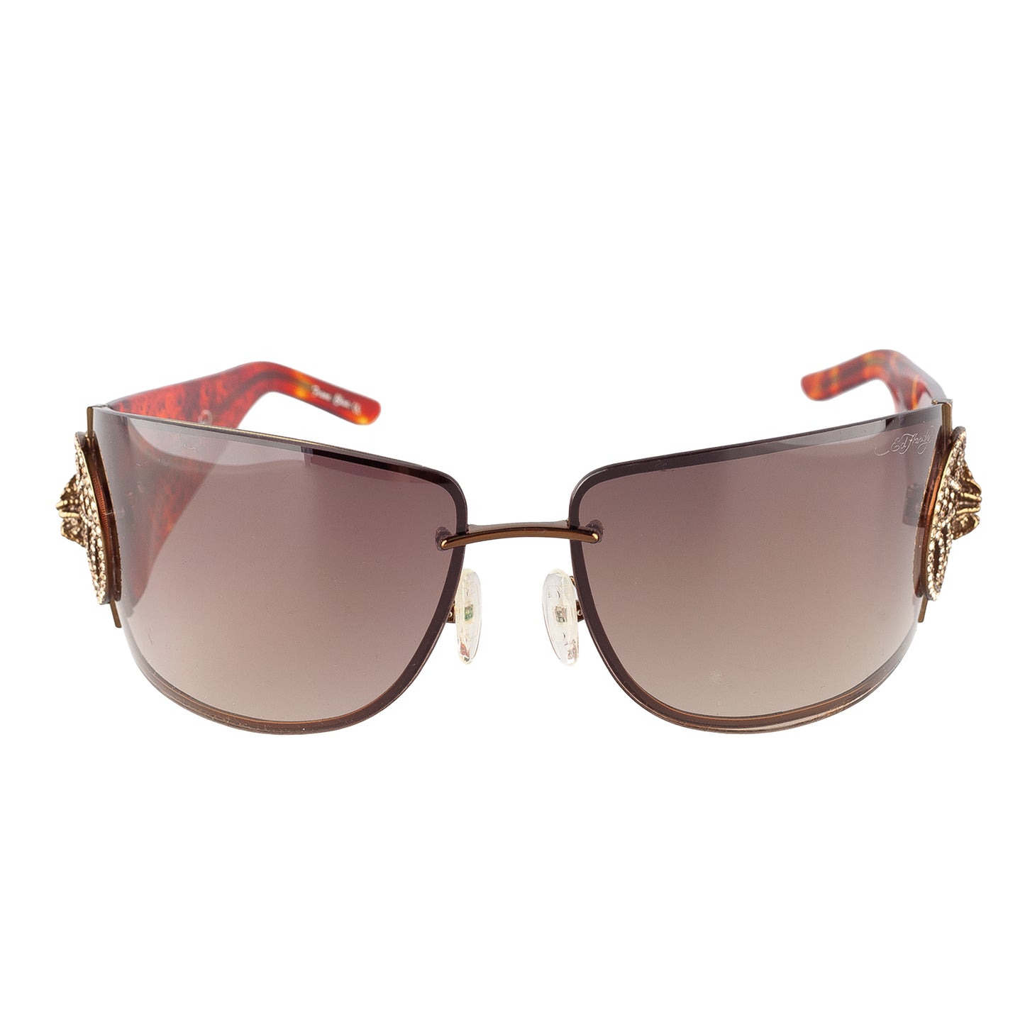 Ed Hardy by Christian Audigier EHS039 Tortoise Spider Web Vintage Tattoo Sunglasses