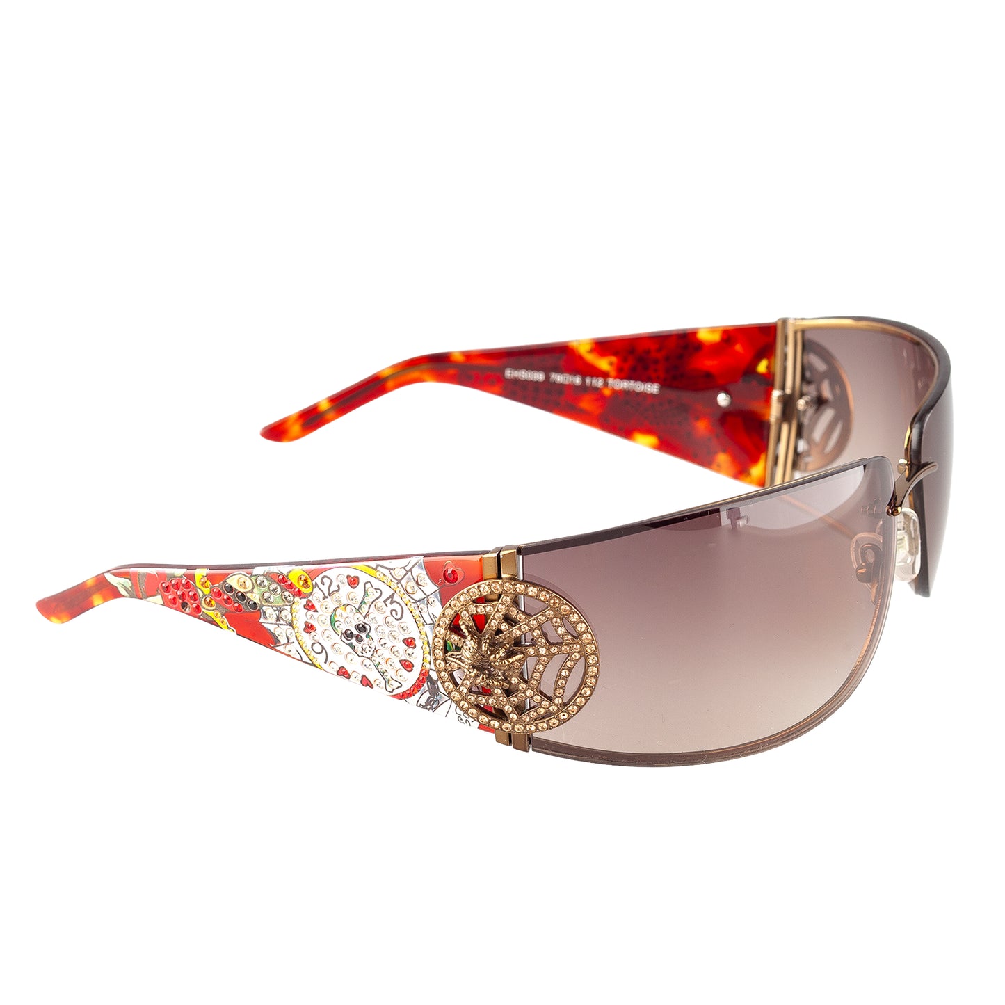 Ed Hardy by Christian Audigier EHS039 Tortoise Spider Web Vintage Tattoo Sunglasses