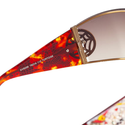 Ed Hardy by Christian Audigier EHS039 Tortoise Spider Web Vintage Tattoo Sunglasses