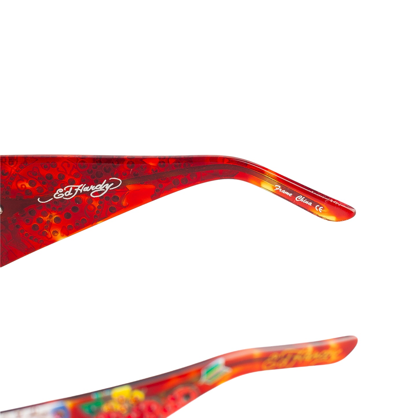 Ed Hardy by Christian Audigier EHS039 Tortoise Spider Web Vintage Tattoo Sunglasses