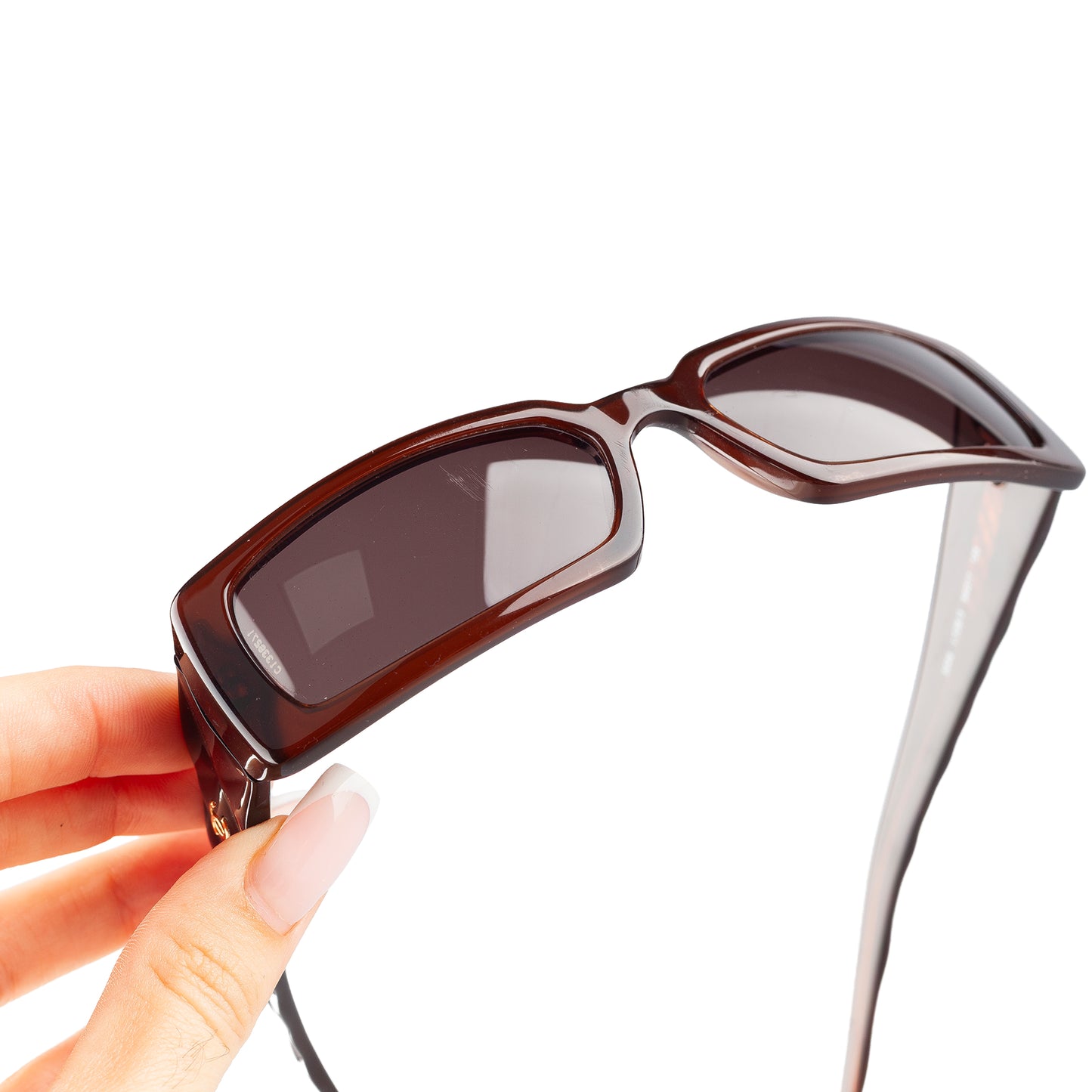 Chanel 5046 Brown Rectangle Quilted Padded Arms Sunglasses