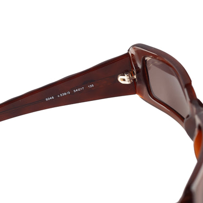 Chanel 5046 Brown Rectangle Quilted Padded Arms Sunglasses