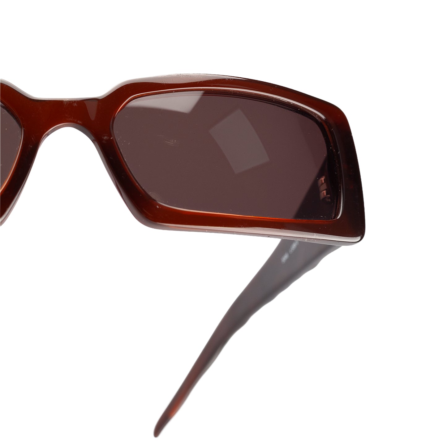 Chanel 5046 Brown Rectangle Quilted Padded Arms Sunglasses