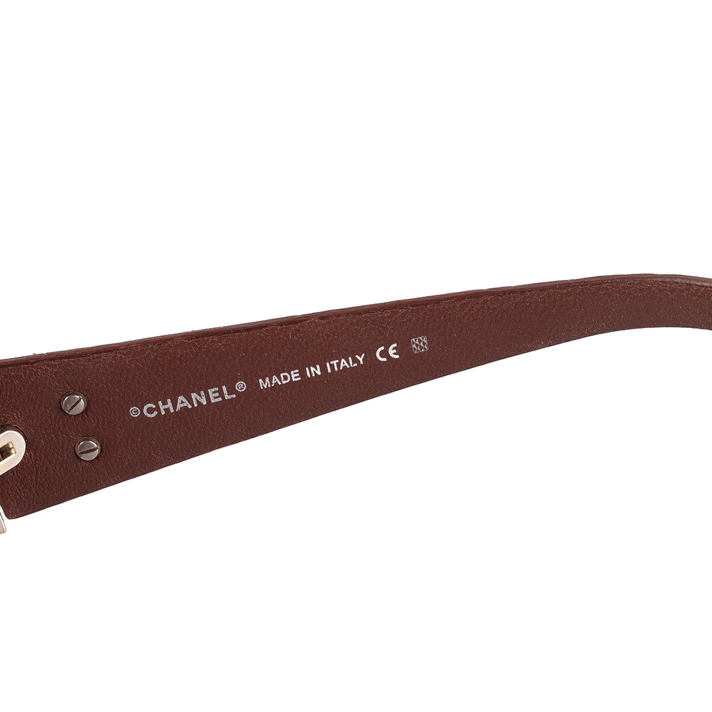 Chanel 5116-Q c.650/87 Brown Rectangle Quilted Leather Padded Arms Sunglasses