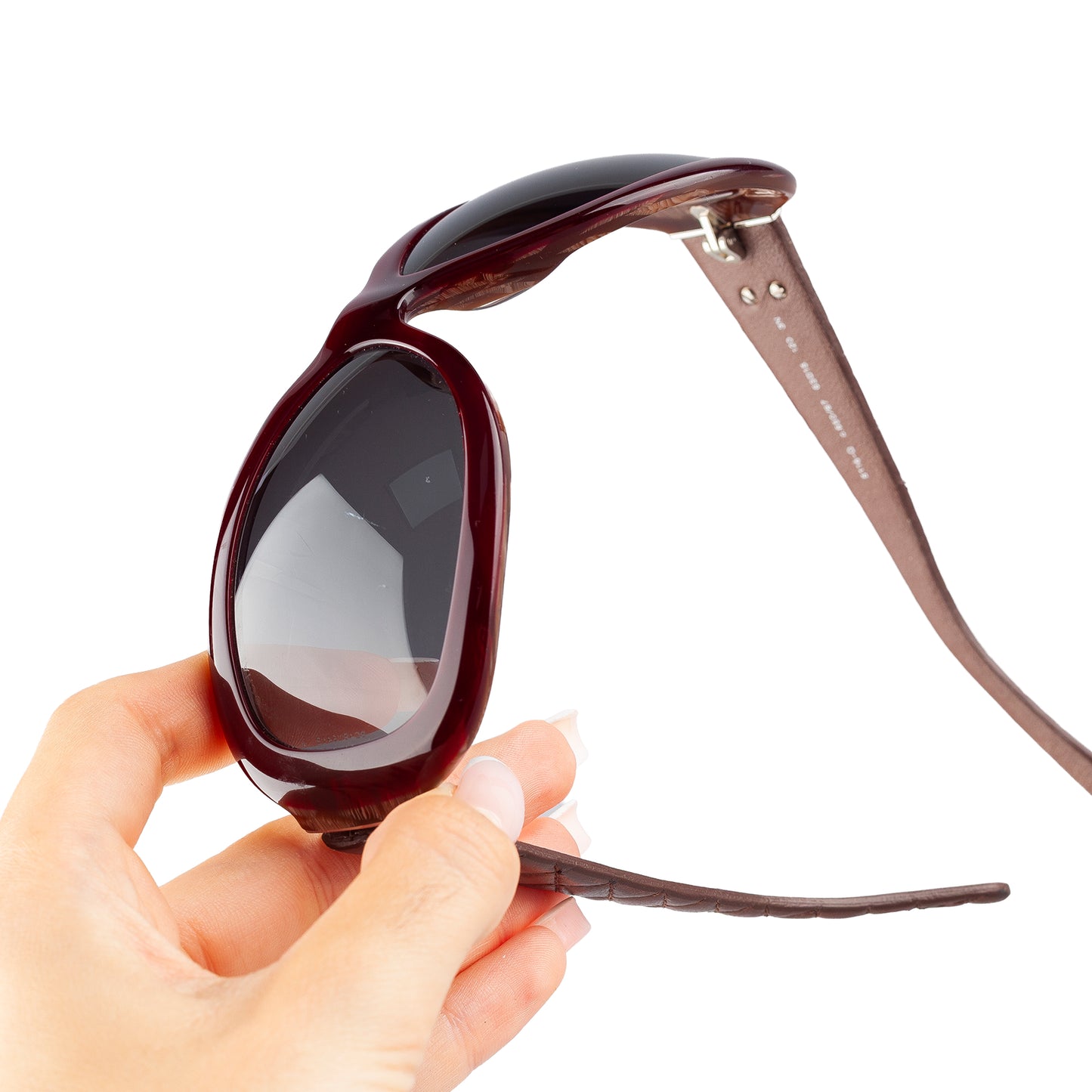 Chanel 5116-Q c.650/87 Brown Rectangle Quilted Leather Padded Arms Sunglasses