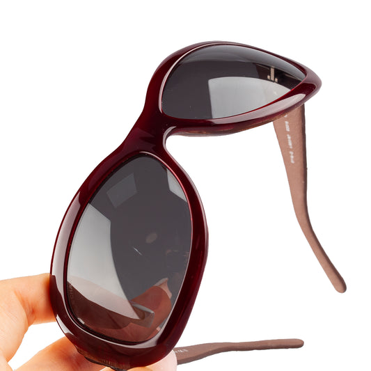 Chanel 5116-Q c.650/87 Brown Rectangle Quilted Leather Padded Arms Sunglasses