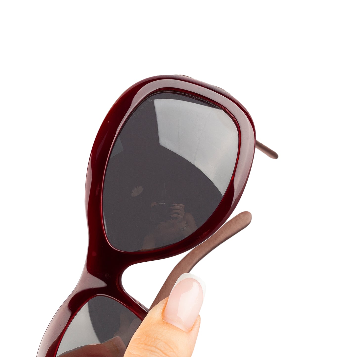 Chanel 5116-Q c.650/87 Brown Rectangle Quilted Leather Padded Arms Sunglasses