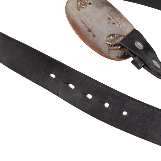 DSQUARED2 Black Leather Metallic Belt