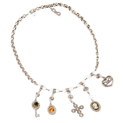 Dolce & Gabbana Multi Pendants Pearl Cross Necklace