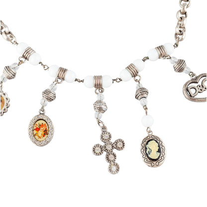 Dolce & Gabbana Multi Pendants Pearl Cross Necklace