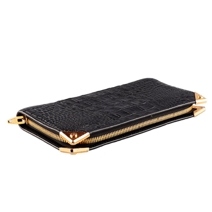 Alexander Wang Crocodile Leather Print Zip Wallet