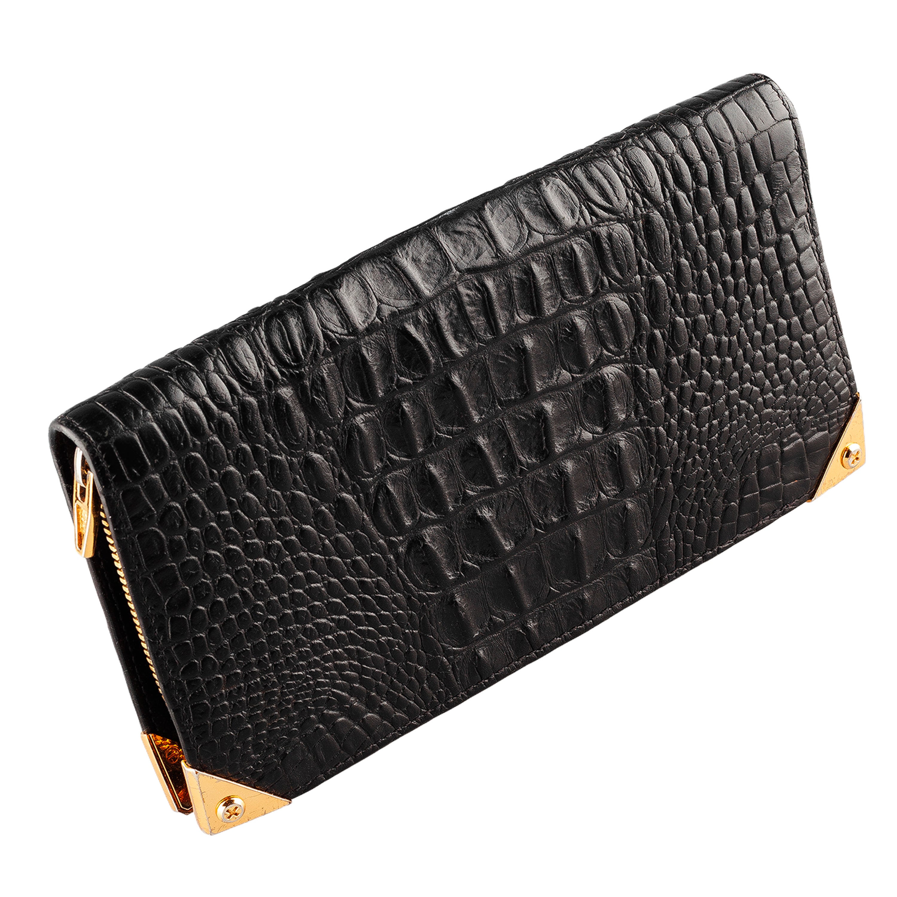 Alexander Wang Crocodile Leather Print Zip Wallet