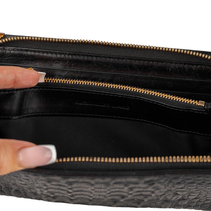 Alexander Wang Crocodile Leather Print Zip Wallet
