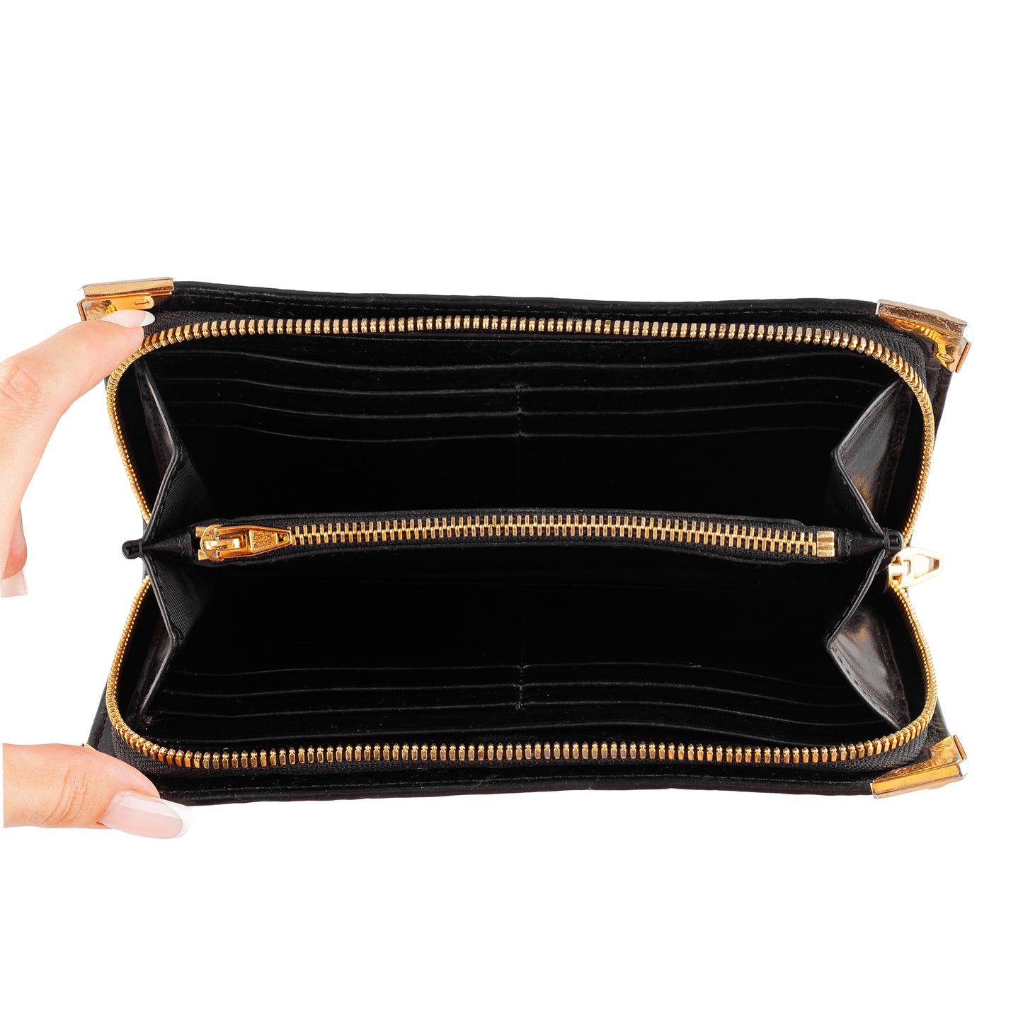 Alexander Wang Crocodile Leather Print Zip Wallet