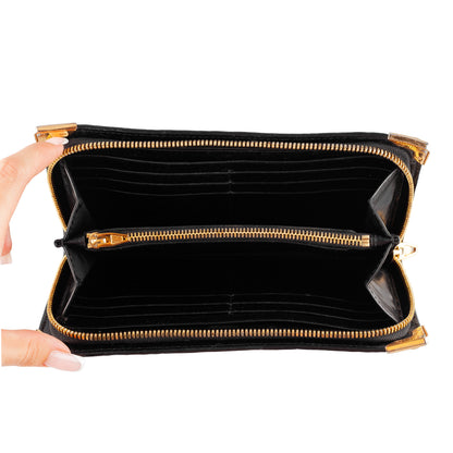 Alexander Wang Crocodile Leather Print Zip Wallet