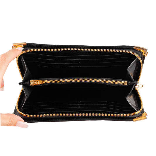 Alexander Wang Crocodile Leather Print Zip Wallet