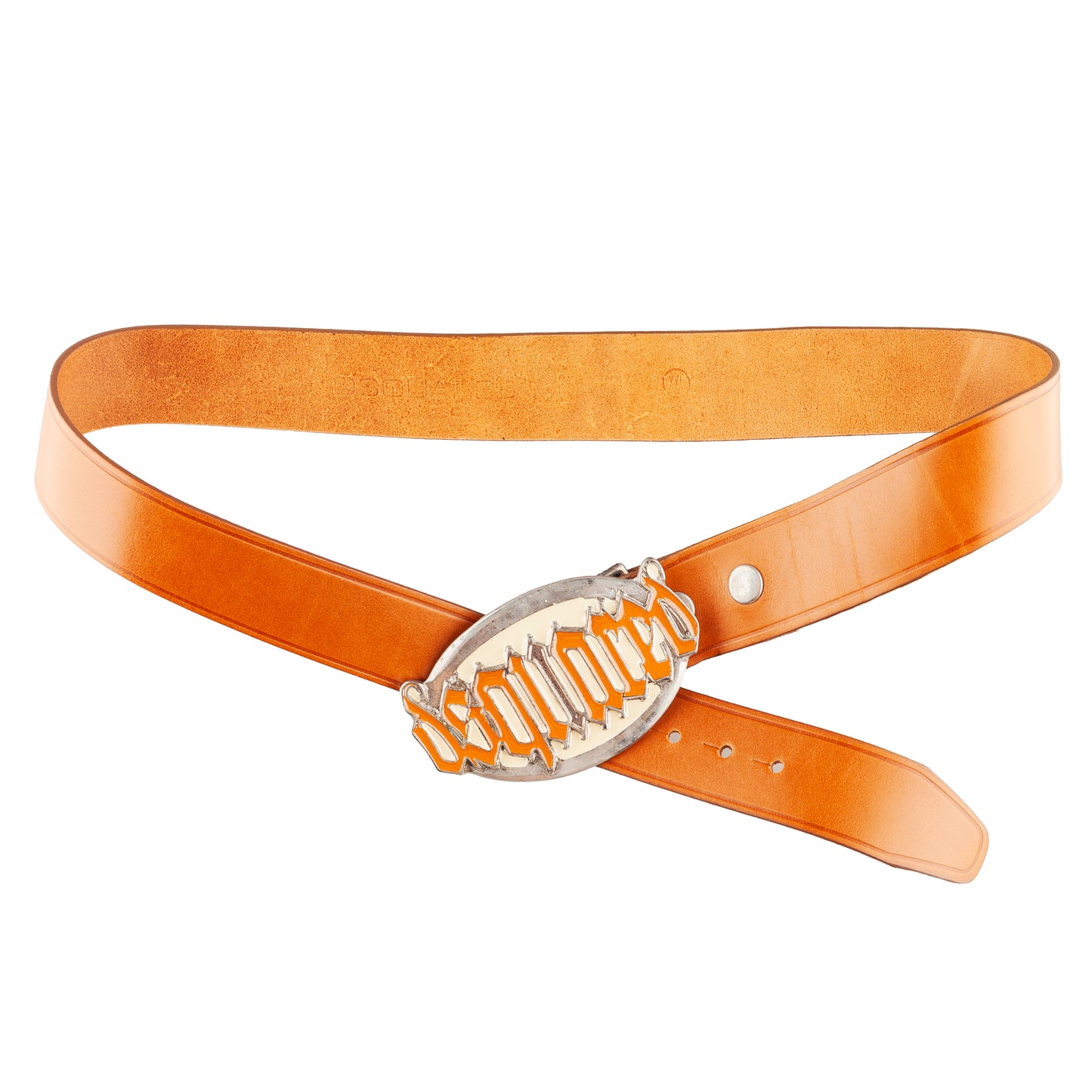 DSQUARED2 Brown/Orange Leather Metallic Belt