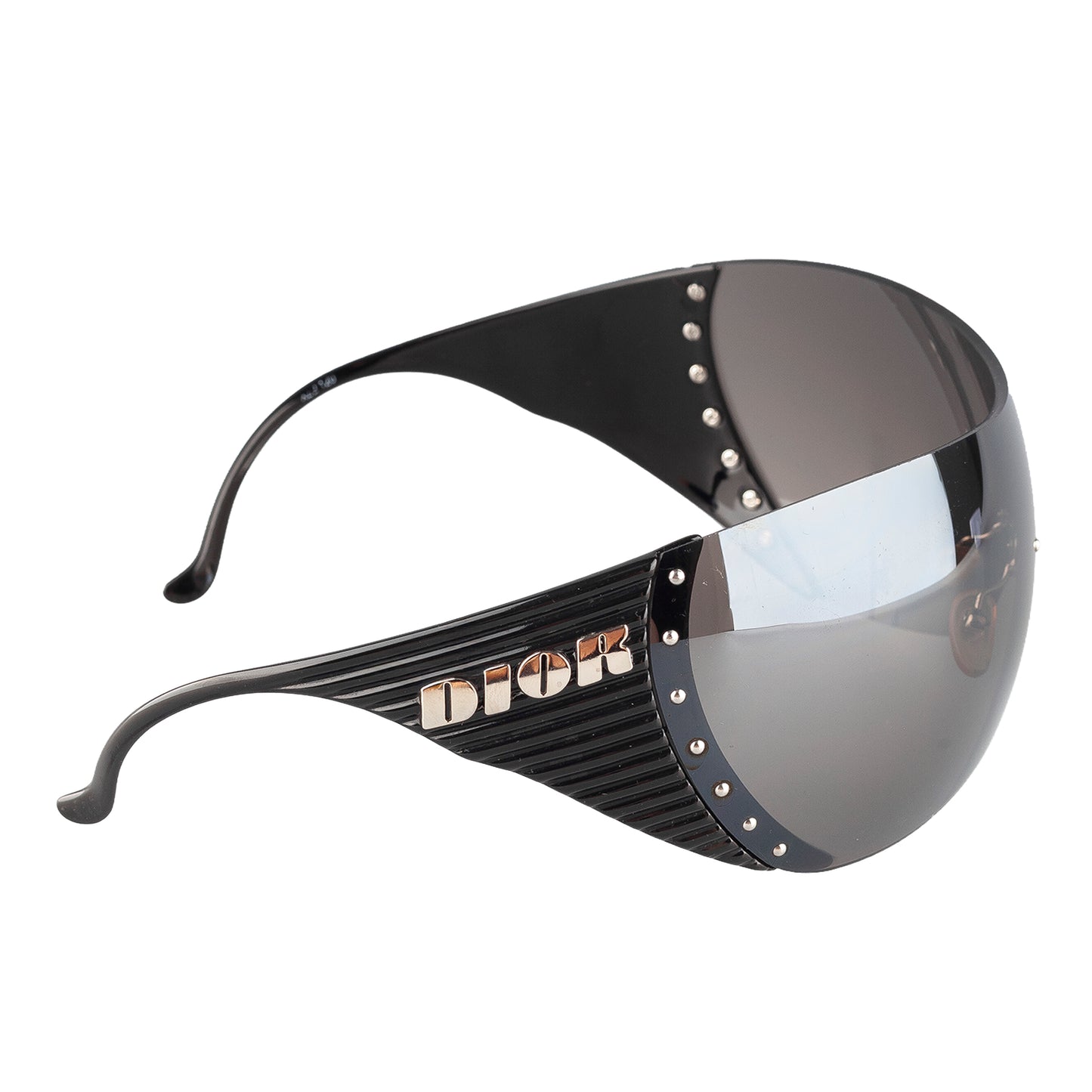 Christian Dior "Bike 4" Black Wrap Shield Sunglasses
