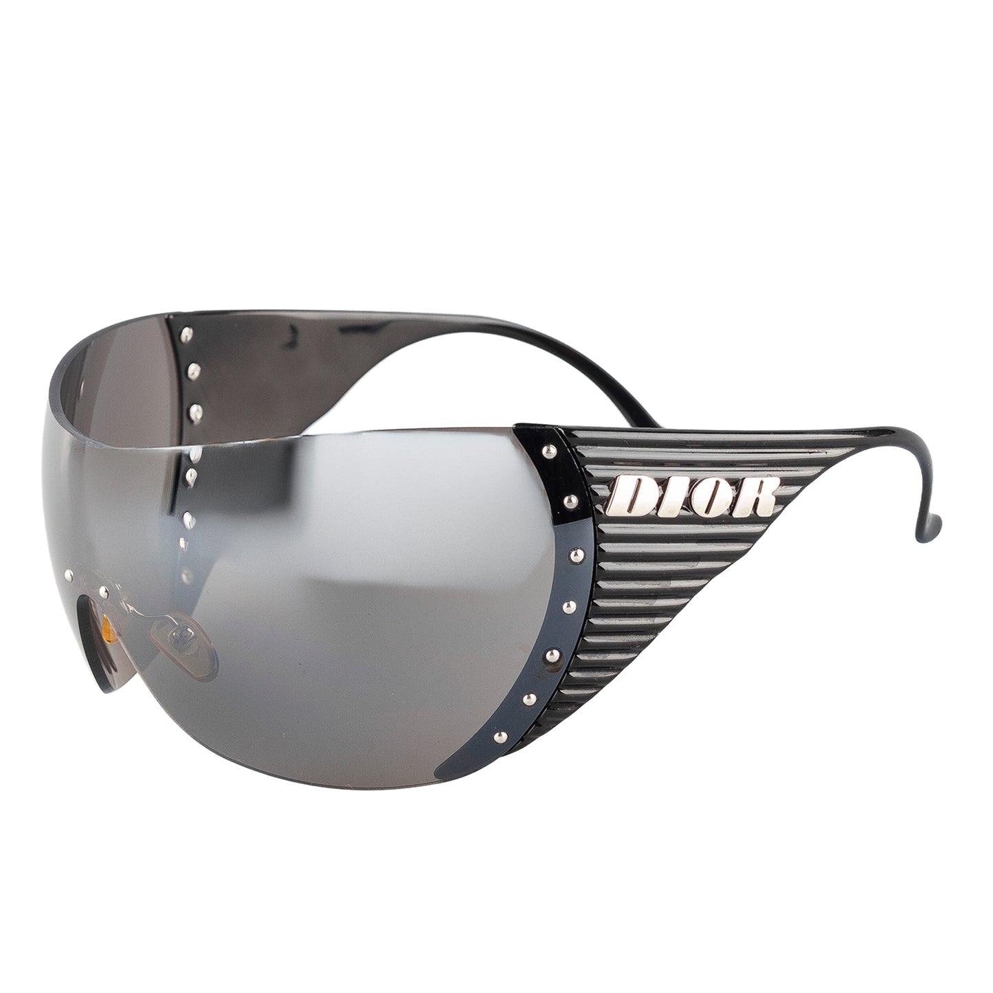 Christian Dior "Bike 4" Black Wrap Shield Sunglasses