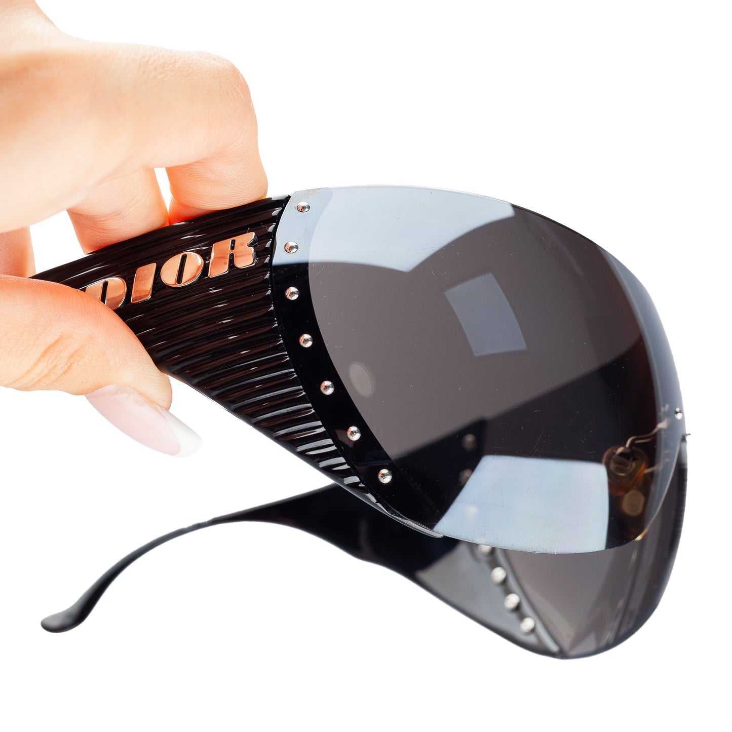 Christian Dior "Bike 4" Black Wrap Shield Sunglasses