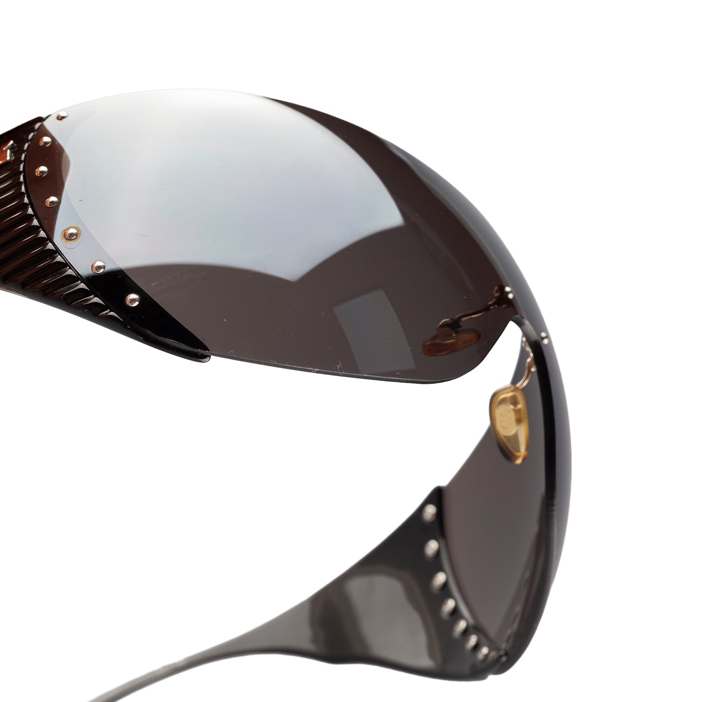 Christian Dior "Bike 4" Black Wrap Shield Sunglasses