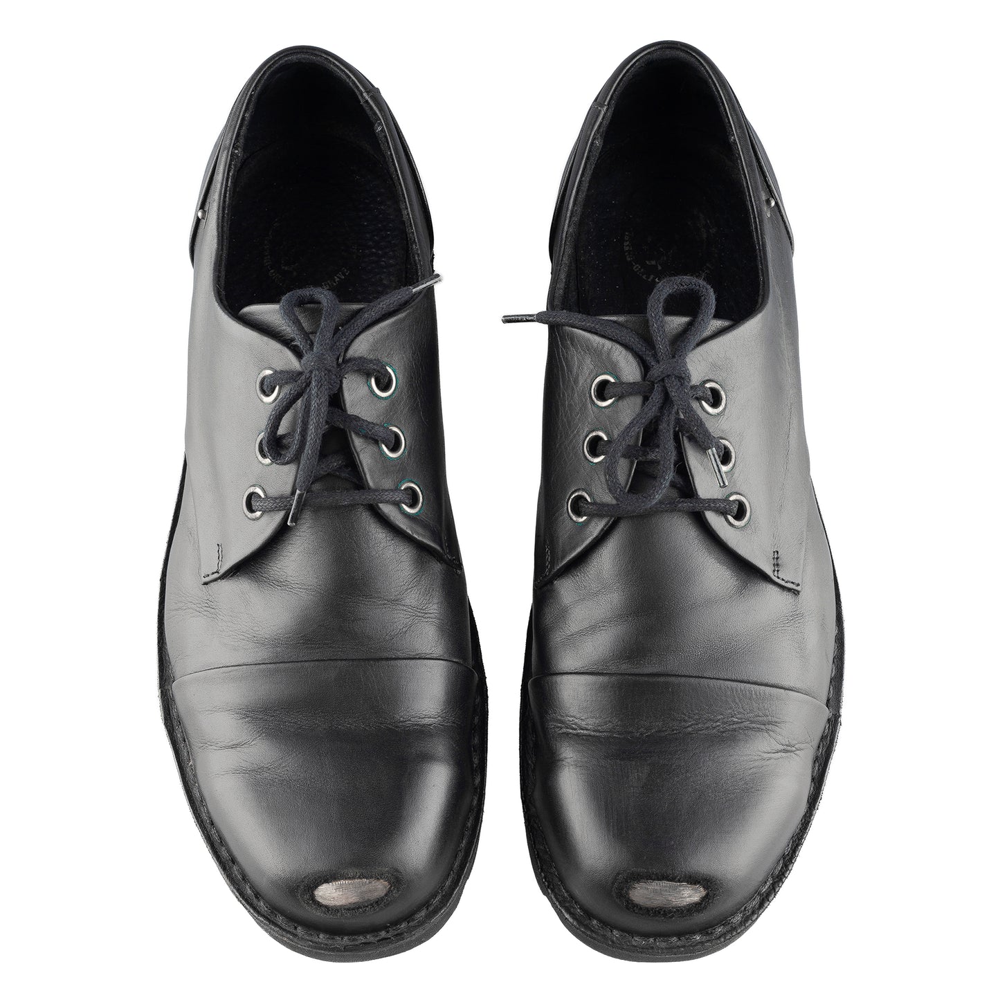 Diesel Hardkor Steel Low Black Leather Cap Toe Shoes