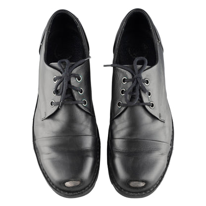 Diesel Hardkor Steel Low Black Leather Cap Toe Shoes