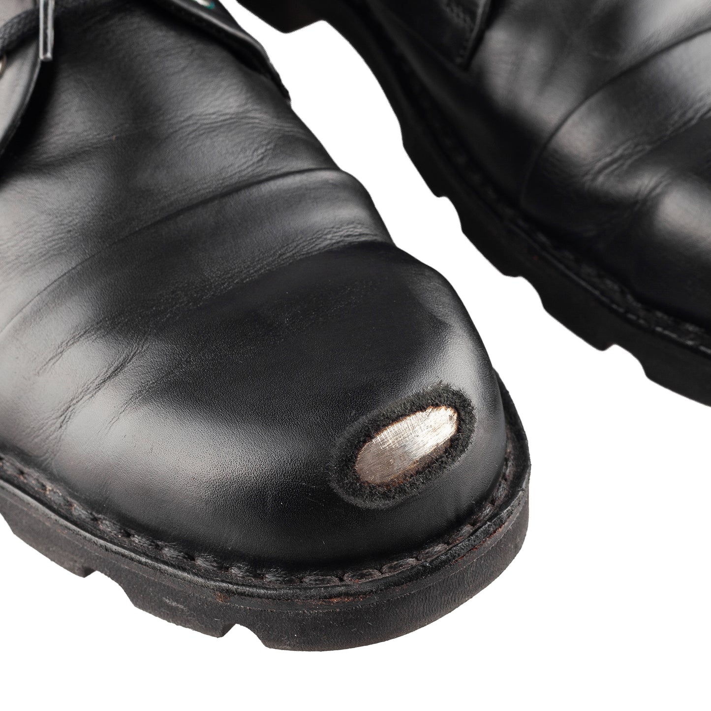 Diesel Hardkor Steel Low Black Leather Cap Toe Shoes