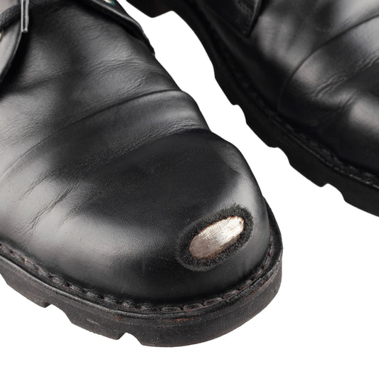 Diesel Hardkor Steel Low Black Leather Cap Toe Shoes