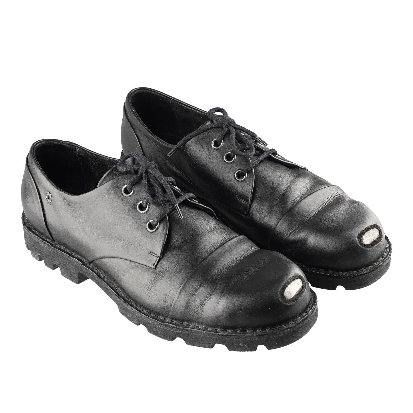 Diesel Hardkor Steel Low Black Leather Cap Toe Shoes
