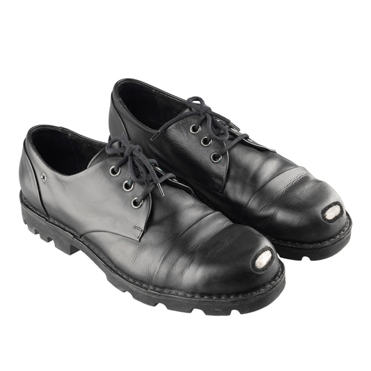 Diesel Hardkor Steel Low Black Leather Cap Toe Shoes